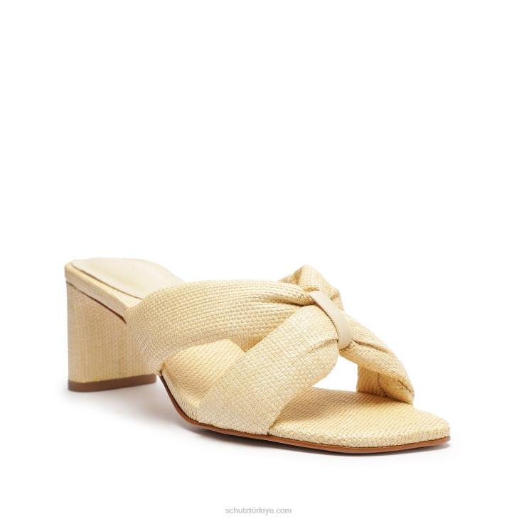 Schutz N42F35peri mid rahat hasır ve napa deri sandalet yumurta kabuğu