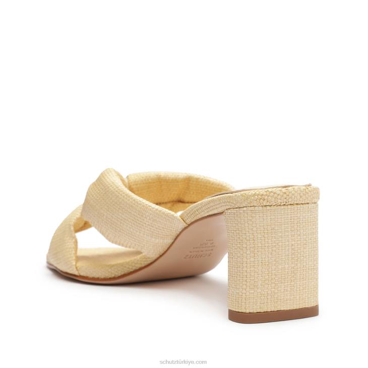 Schutz N42F35peri mid rahat hasır ve napa deri sandalet yumurta kabuğu
