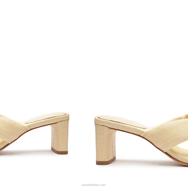 Schutz N42F35peri mid rahat hasır ve napa deri sandalet yumurta kabuğu