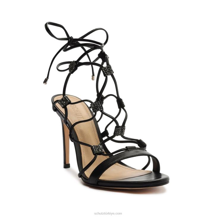 Schutz N42F360kallie nappa deri sandalet siyah