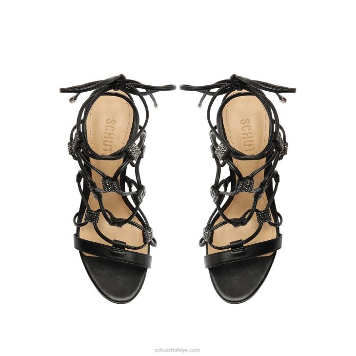 Schutz N42F360kallie nappa deri sandalet siyah