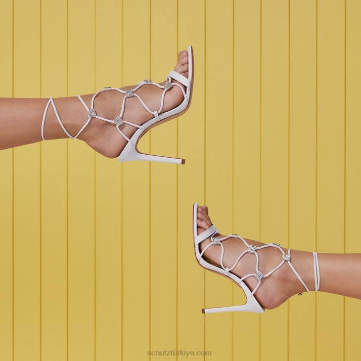 Schutz N42F361kallie nappa deri sandalet beyaz