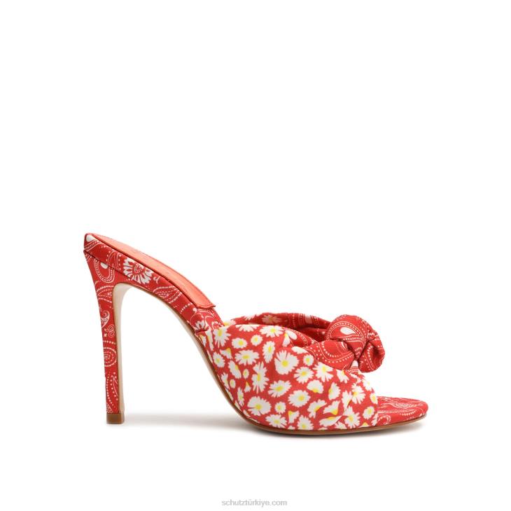 Schutz N42F363lenie kumaş sandalet mercan