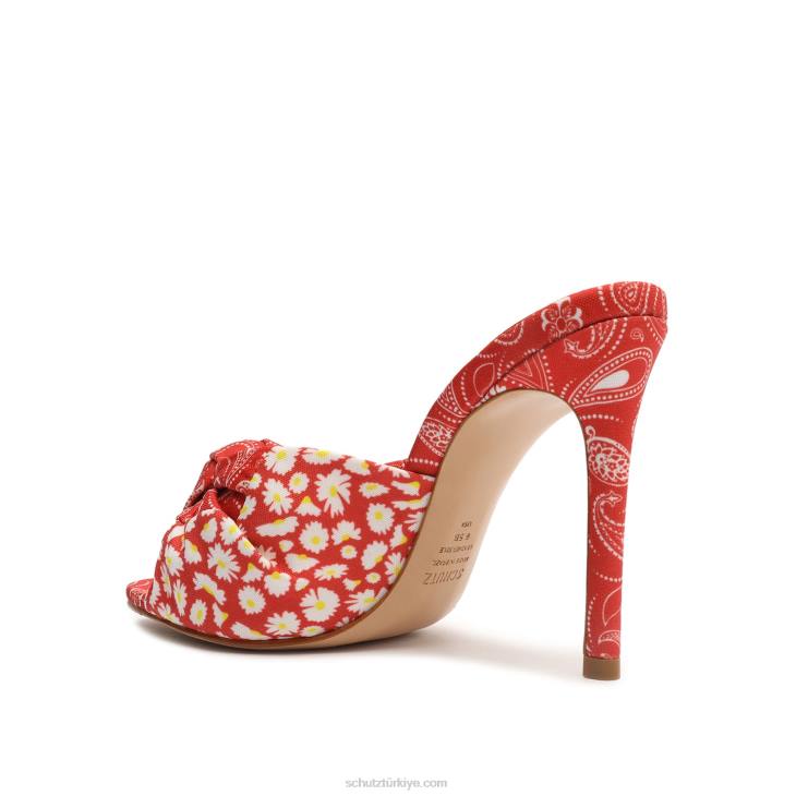 Schutz N42F363lenie kumaş sandalet mercan