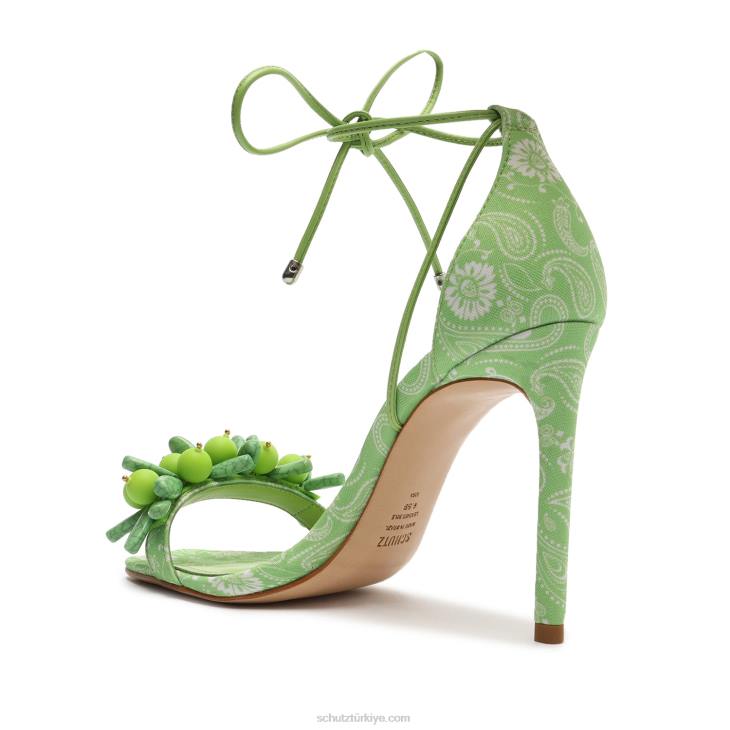 Schutz N42F367tasha kumaş sandalet Limon yeşili