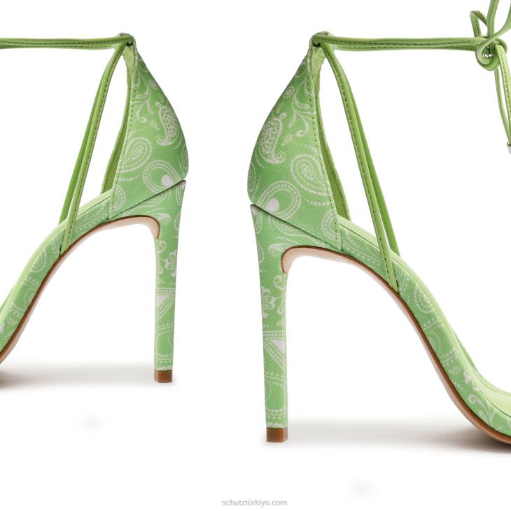 Schutz N42F367tasha kumaş sandalet Limon yeşili