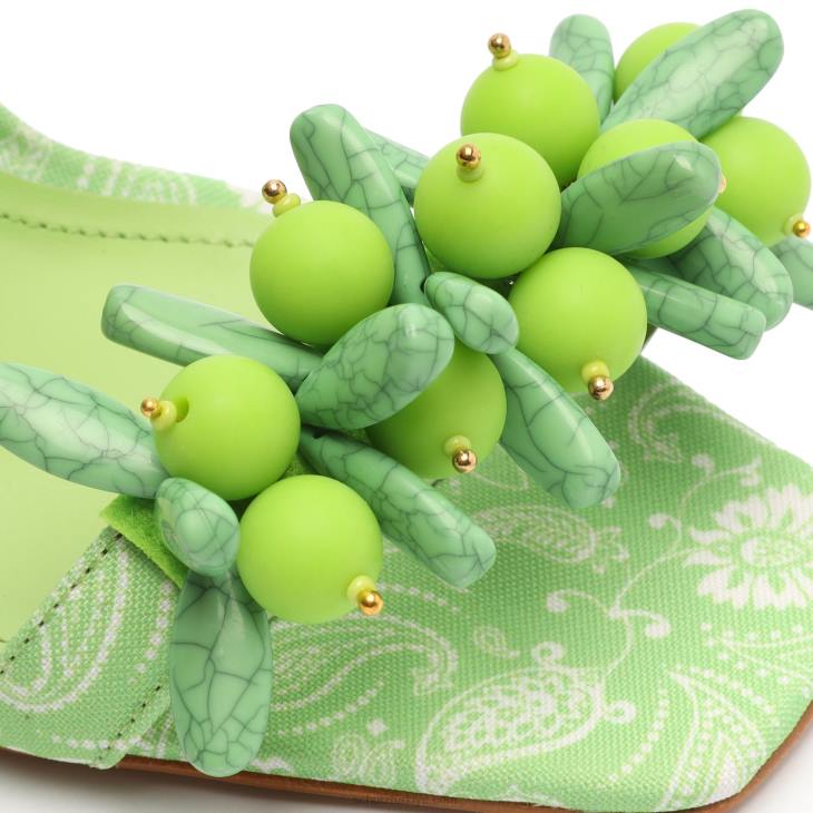 Schutz N42F367tasha kumaş sandalet Limon yeşili