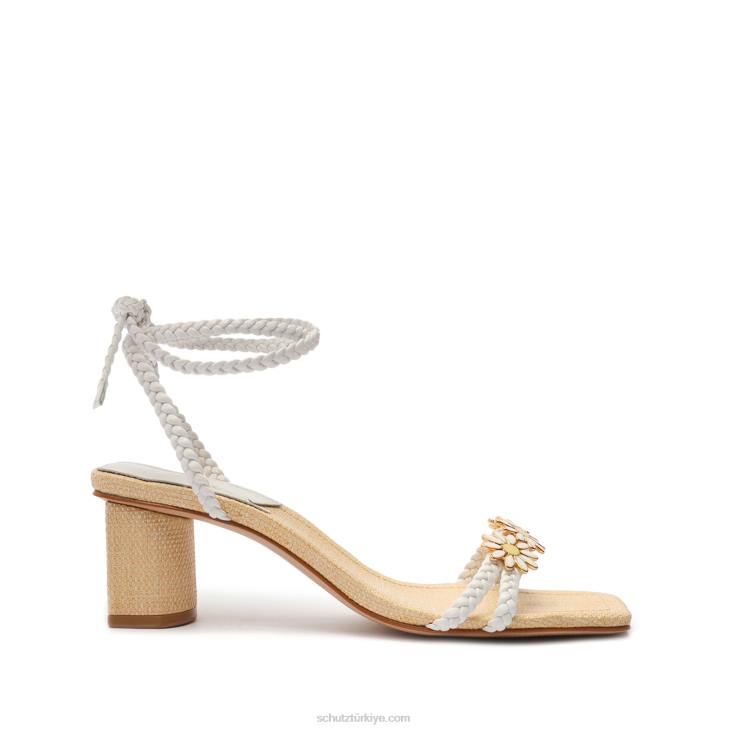 Schutz N42F369hina orta atanado deri sandalet beyaz