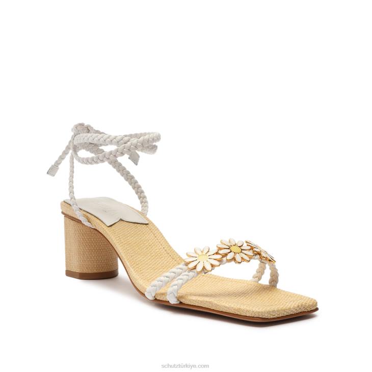 Schutz N42F369hina orta atanado deri sandalet beyaz