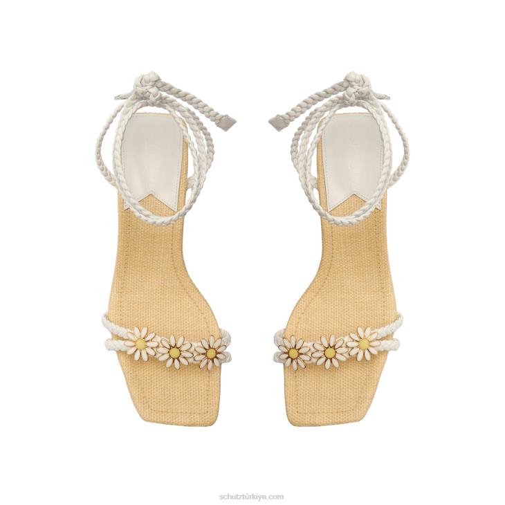 Schutz N42F369hina orta atanado deri sandalet beyaz