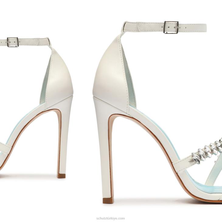 Schutz N42F372linsey nappa deri sandalet beyaz