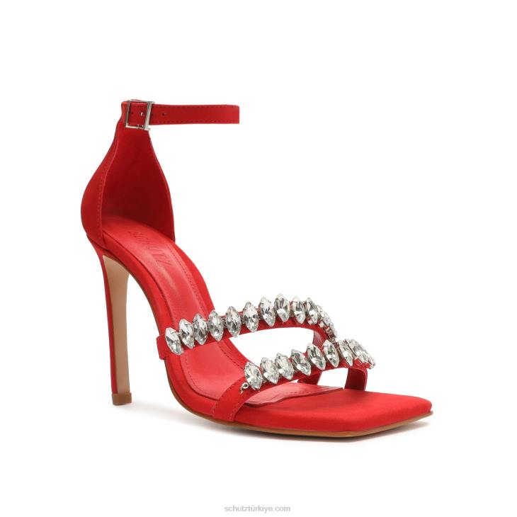 Schutz N42F373linsey nubuk sandalet kulüp kırmızısı