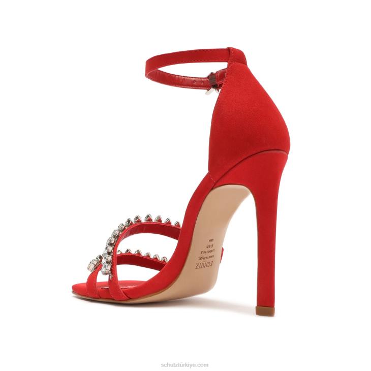 Schutz N42F373linsey nubuk sandalet kulüp kırmızısı