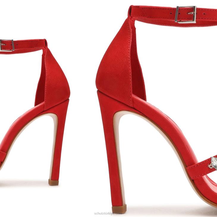 Schutz N42F373linsey nubuk sandalet kulüp kırmızısı