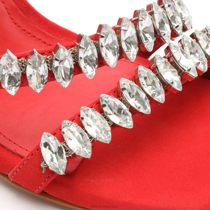 Schutz N42F373linsey nubuk sandalet kulüp kırmızısı