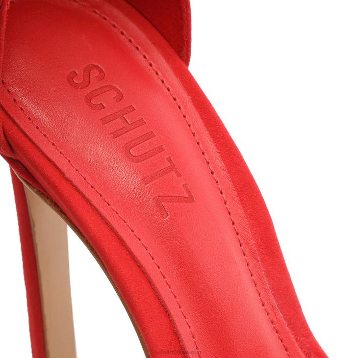 Schutz N42F373linsey nubuk sandalet kulüp kırmızısı