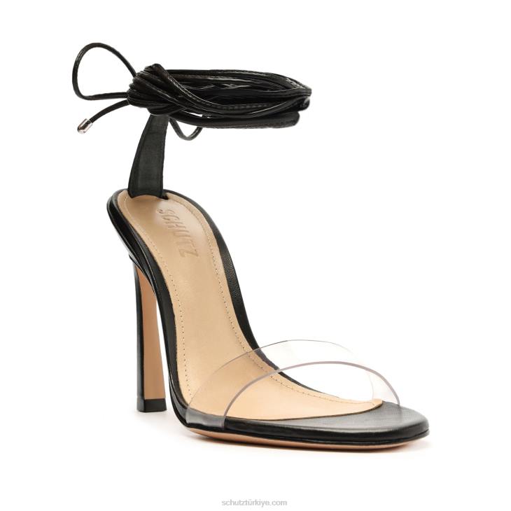 Schutz N42F375jessie vinyl & nappa deri sandalet siyah