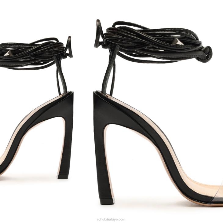Schutz N42F375jessie vinyl & nappa deri sandalet siyah