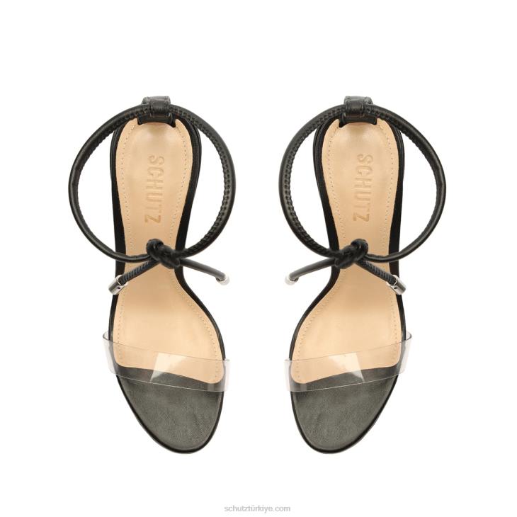 Schutz N42F375jessie vinyl & nappa deri sandalet siyah