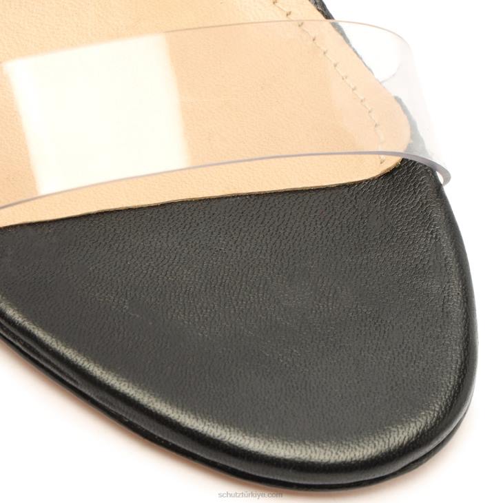 Schutz N42F375jessie vinyl & nappa deri sandalet siyah