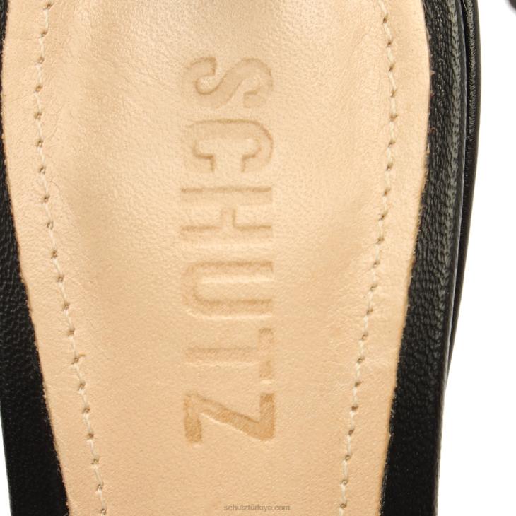 Schutz N42F375jessie vinyl & nappa deri sandalet siyah