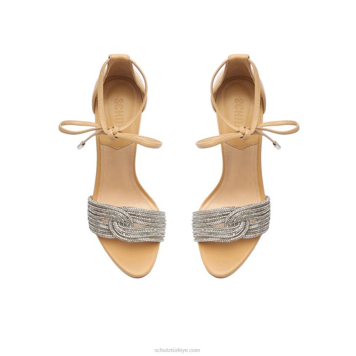 Schutz N42F377andy nappa deri sandalet bej