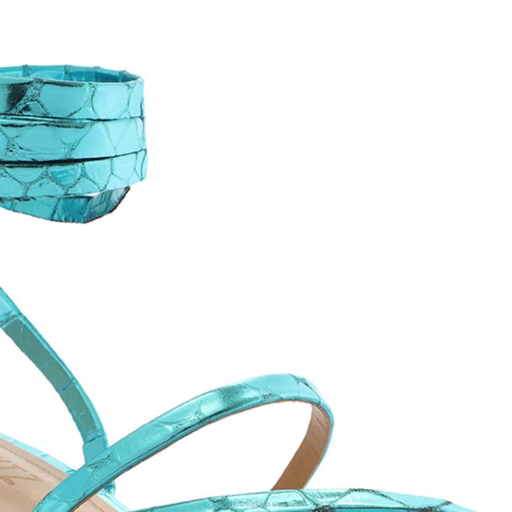 Schutz N42F378lily orta metalik sandalet turkuaz