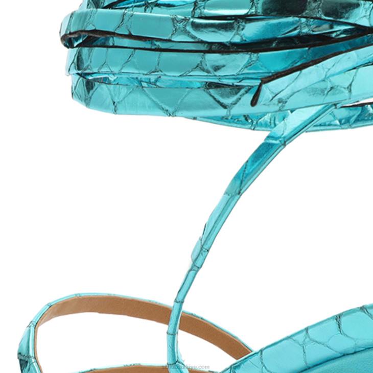 Schutz N42F378lily orta metalik sandalet turkuaz