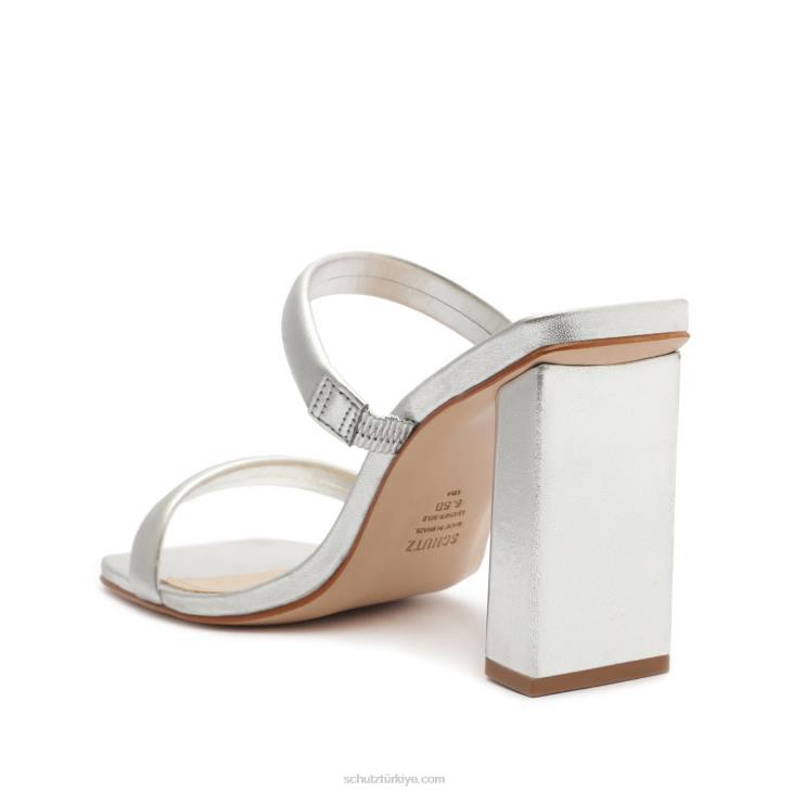 Schutz N42F37ully metalik deri sandalet gümüş