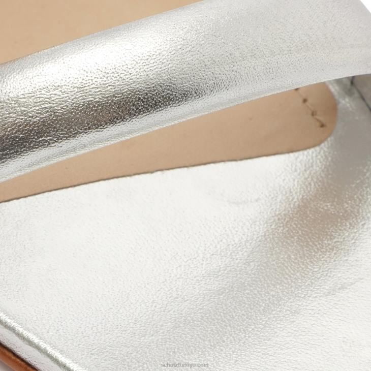 Schutz N42F37ully metalik deri sandalet gümüş