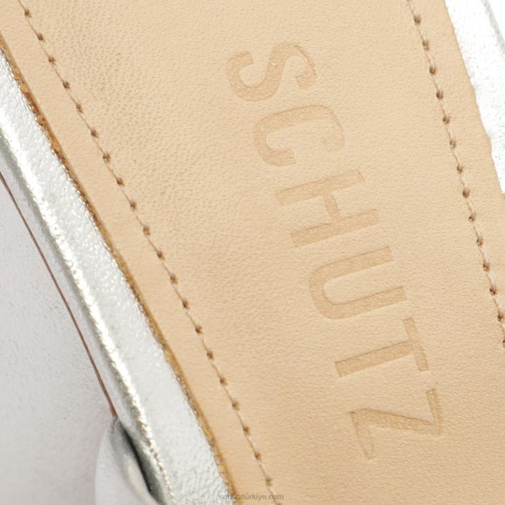 Schutz N42F37ully metalik deri sandalet gümüş