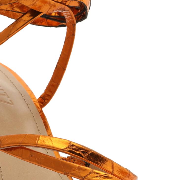 Schutz N42F380lily metalik deri sandalet turuncu