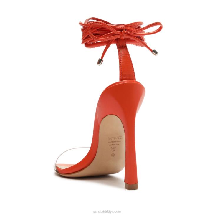 Schutz N42F383jessie vinyl & nappa deri sandalet turuncu