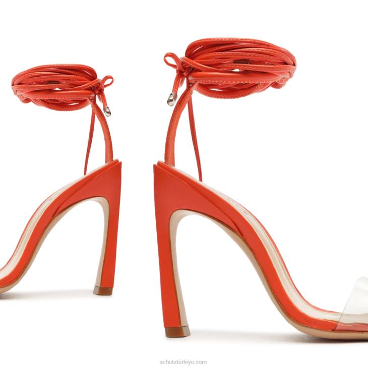 Schutz N42F383jessie vinyl & nappa deri sandalet turuncu