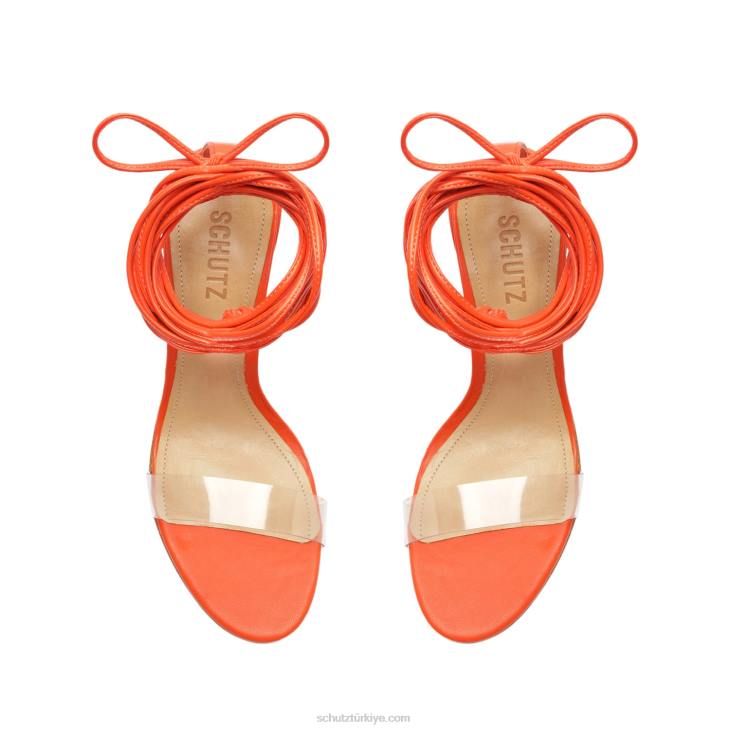Schutz N42F383jessie vinyl & nappa deri sandalet turuncu