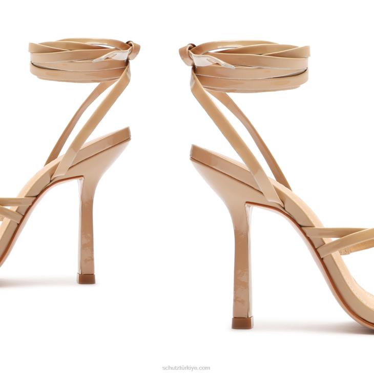 Schutz N42F384lily patent sandalet açık bej