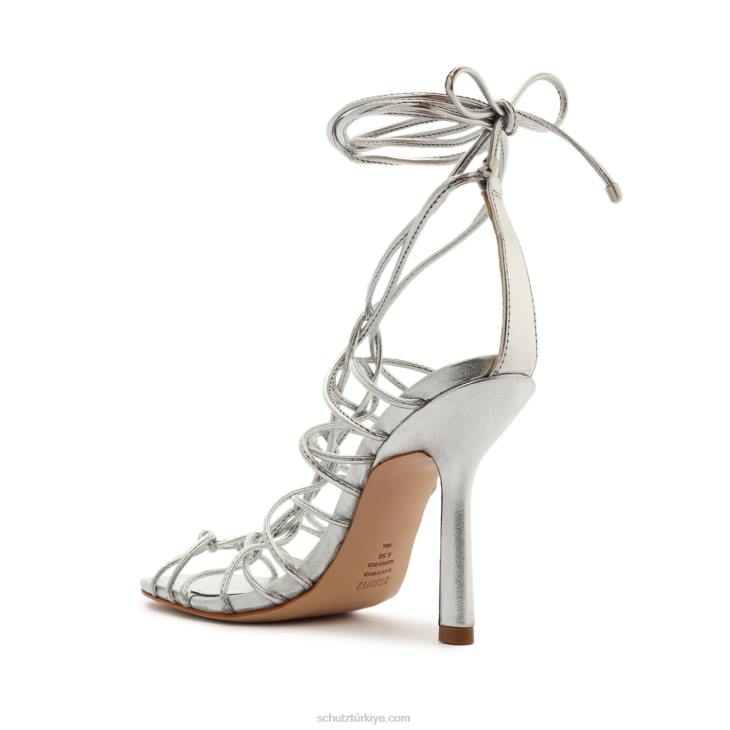 Schutz N42F385heyde nappa deri sandalet gümüş
