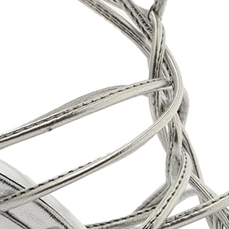 Schutz N42F385heyde nappa deri sandalet gümüş