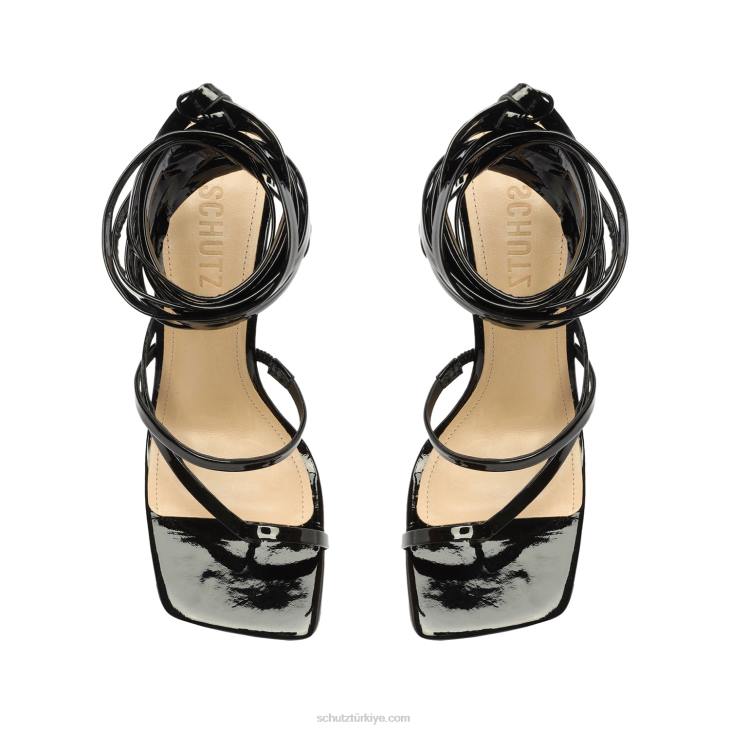 Schutz N42F388lily patent sandalet siyah