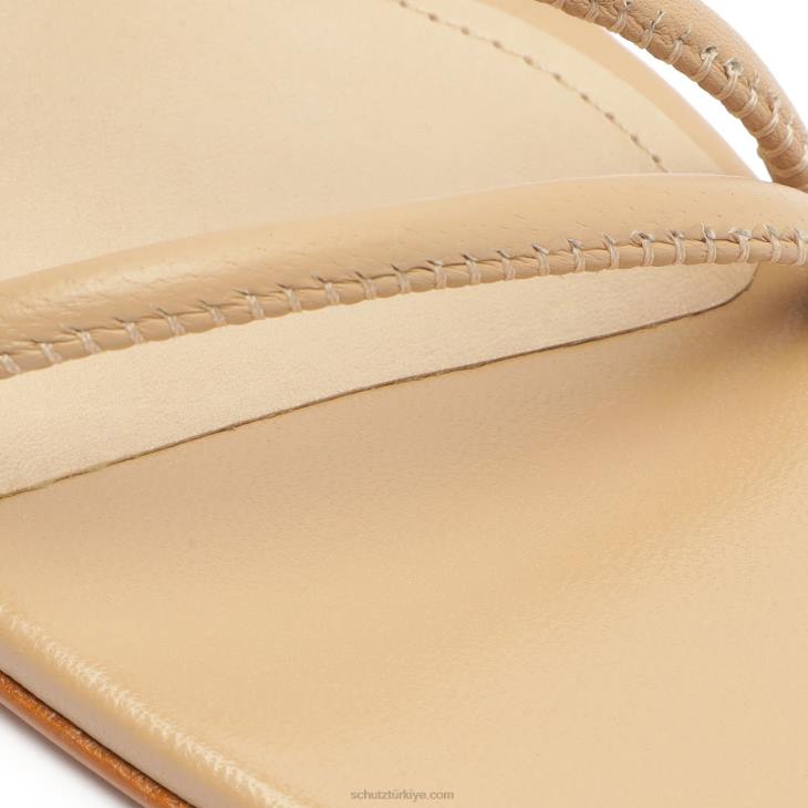 Schutz N42F38chessie orta napa deri sandalet gerçek bej