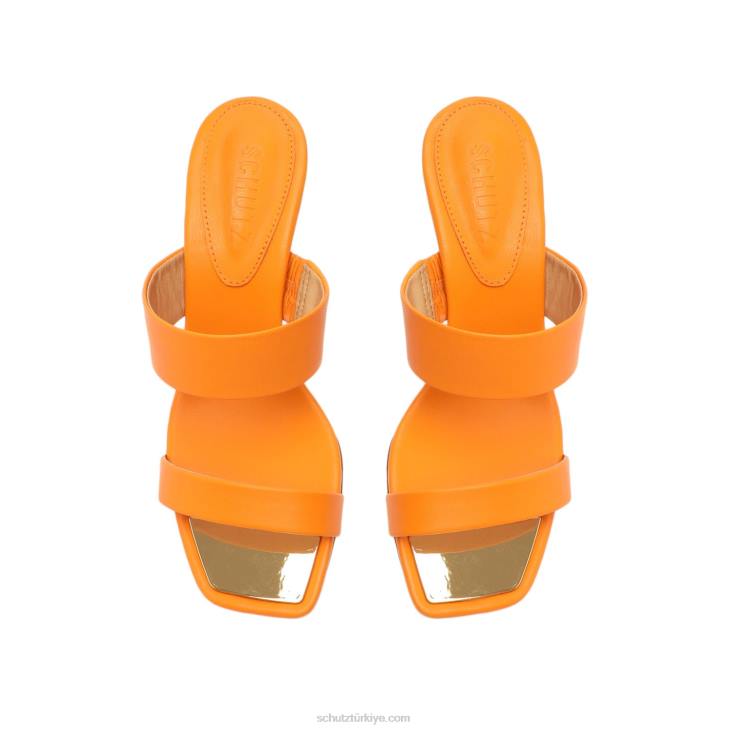 Schutz N42F390aruana nappa deri sandalet parlak mandalina