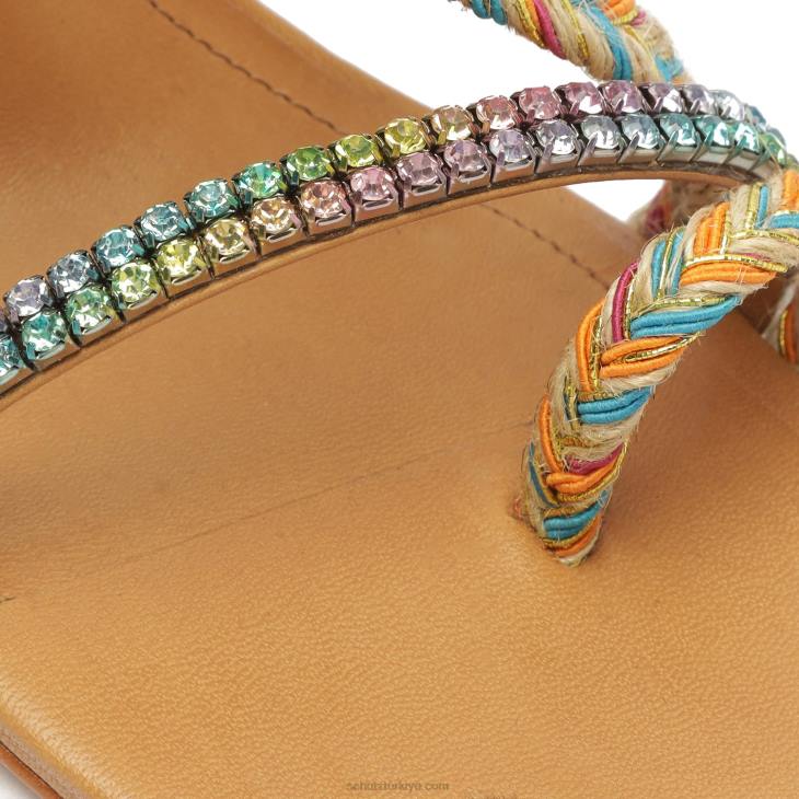 Schutz N42F39musa orta deri sandalet çıplak karamel