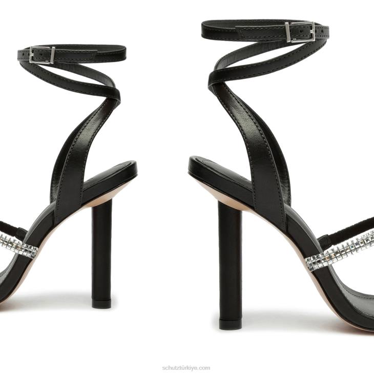 Schutz N42F407earla nappa deri sandalet siyah