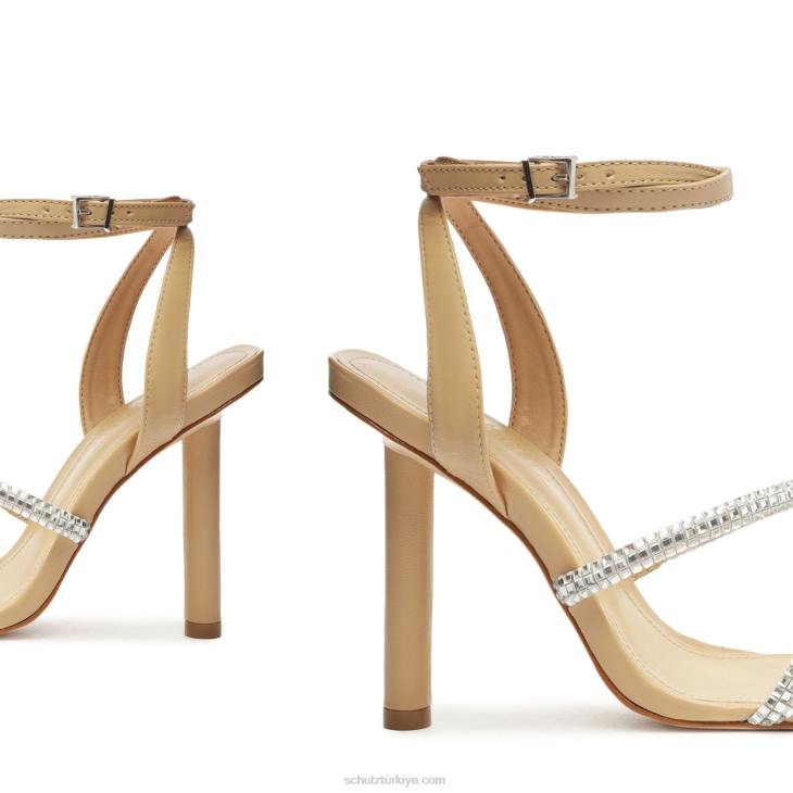 Schutz N42F408earla nappa deri sandalet altın