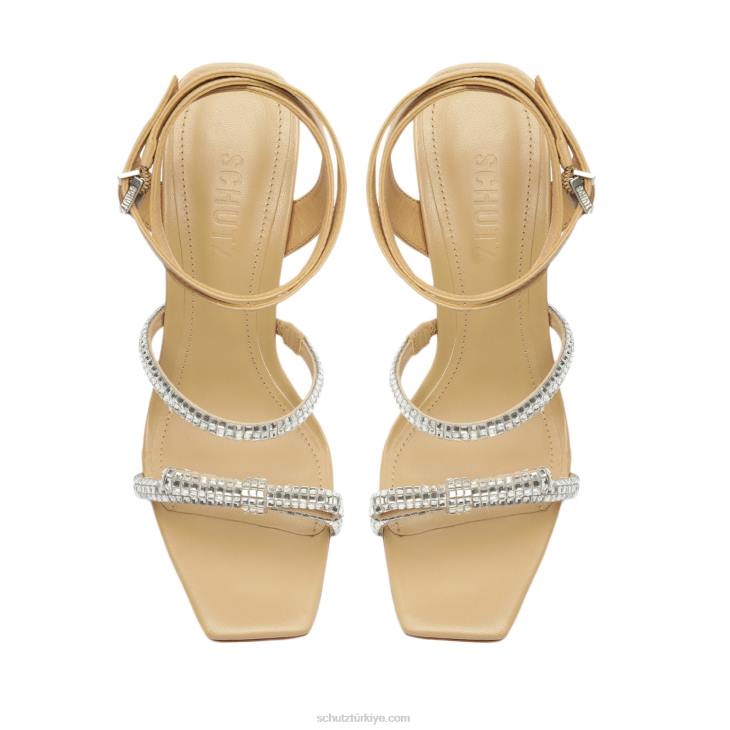 Schutz N42F408earla nappa deri sandalet altın