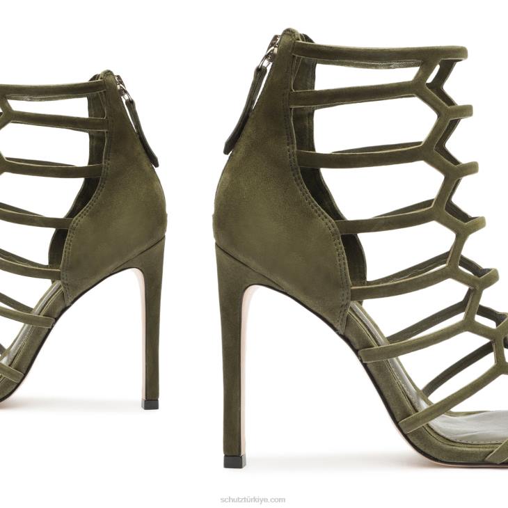 Schutz N42F416julianna süet sandalet askeri yeşil
