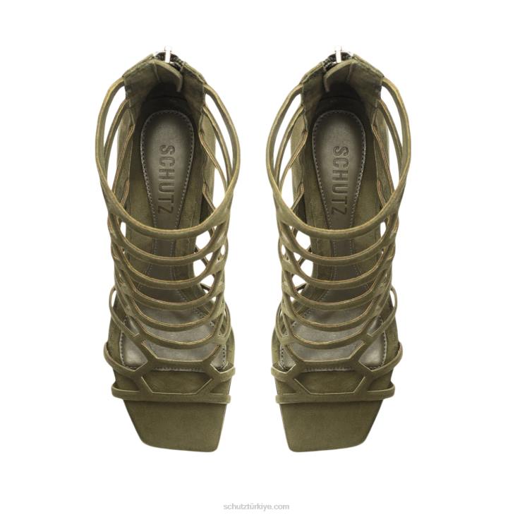 Schutz N42F416julianna süet sandalet askeri yeşil