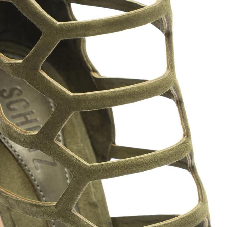 Schutz N42F416julianna süet sandalet askeri yeşil