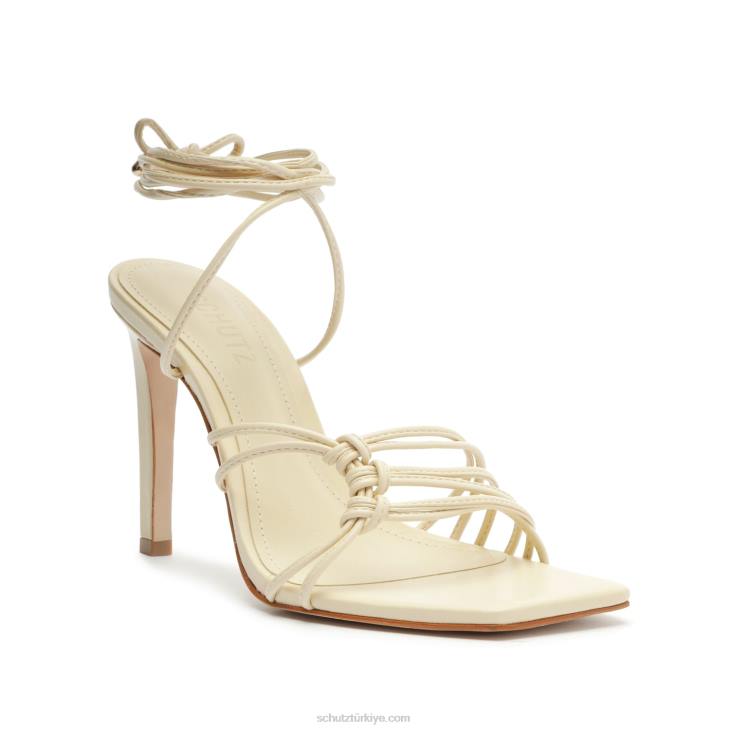 Schutz N42F418sirena nappa deri sandalet yumurta kabuğu