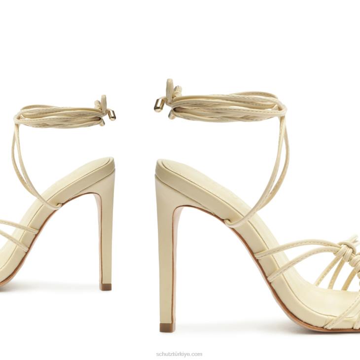 Schutz N42F418sirena nappa deri sandalet yumurta kabuğu